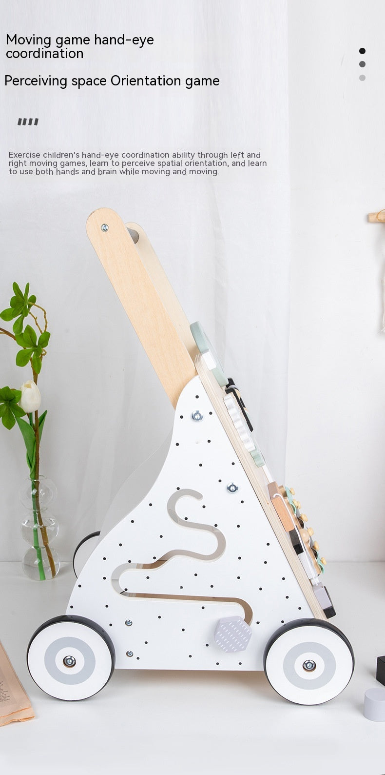 Children's Early Childhood Education Walker Trolley Baby Toddling Walk Walker Shopping Cart Wooden Toy