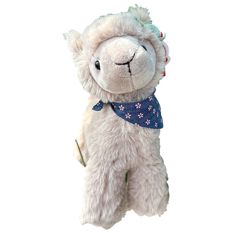 Alpaca Doll Plush – Small Cute Alpaca in Brown, Gray & White (25, 32, 40 cm)