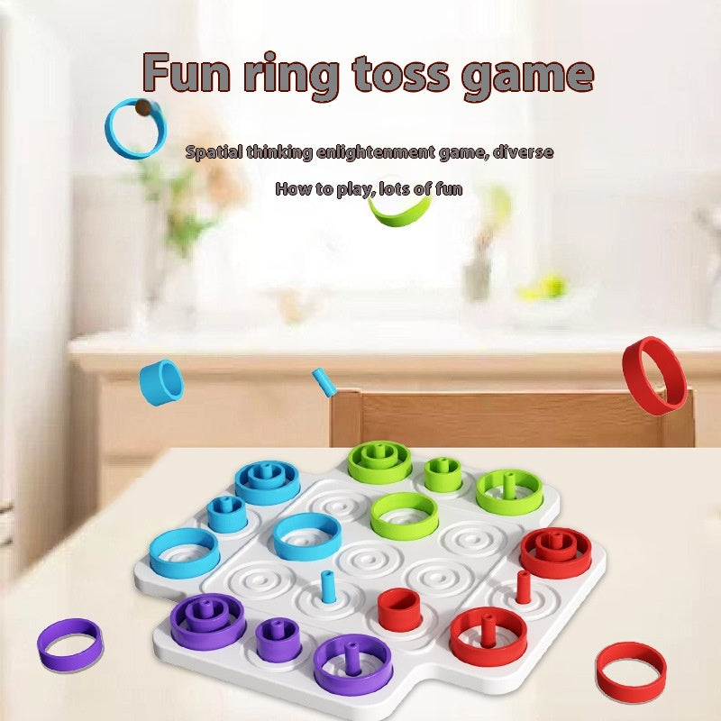 Ring Toss Stacking Board Game – 36-Piece Color Matching Peg Board