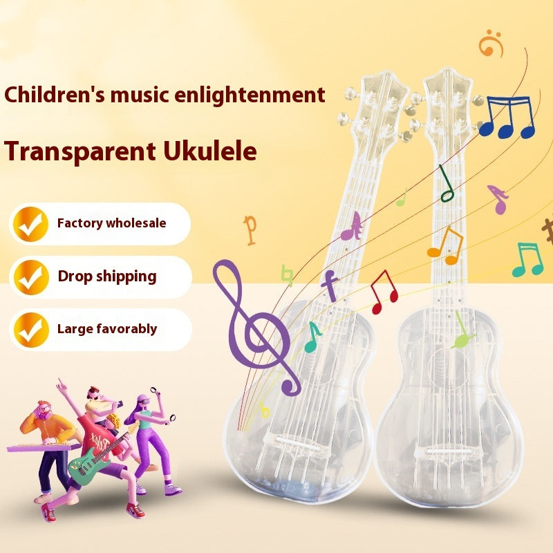 21-Inch Transparent Ukulele for Kids – Beginner Small Guitar