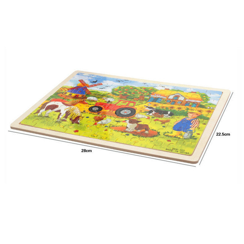Wooden 60 Piece Kids Puzzle, Ages 3-6, Multiple Themes