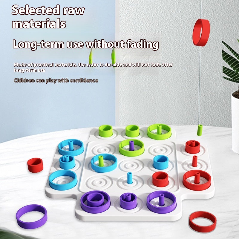 Ring Toss Stacking Board Game – 36-Piece Color Matching Peg Board