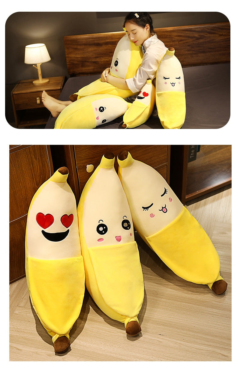 Banana Plush Pillow Cushion – Cute Face Hugger in 40, 60, 80 cm