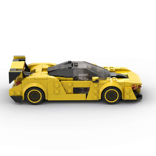 Yellow Track Supercar 8-Stud Building Blocks (16.8×7.3×4.4 cm)
