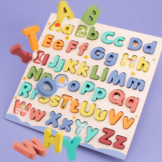 Wooden Alphabet Letter Puzzle Board – Upper & Lower (Ages 4–6)