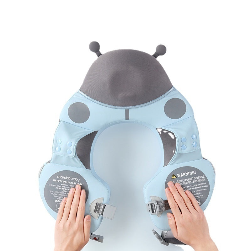 Inflatable-Free Baby Swimming Ring with Sun Canopy for Kids