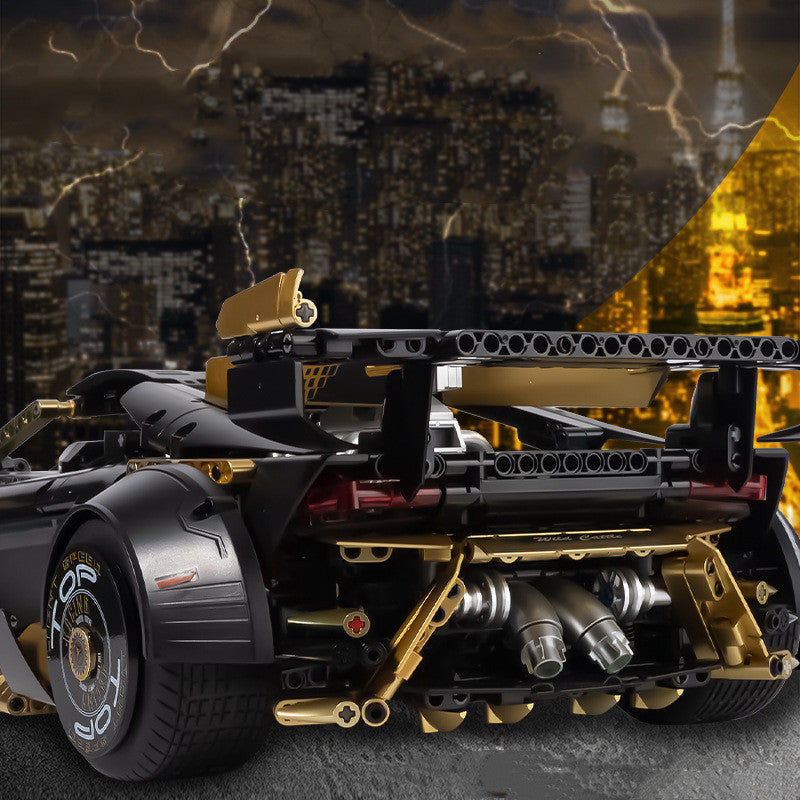 Black Gold Supercar Building Bricks Model, 2519 pcs