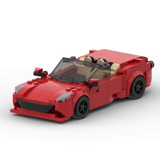 Red Convertible Sports Car MOC Building Blocks Model - 256 pcs