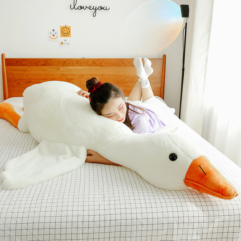 Giant White Goose Plush Body Pillow, 50 to 190 cm