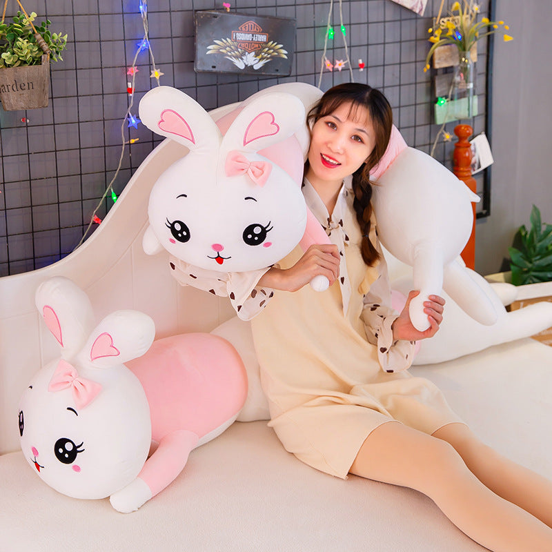Puppy Rabbit Plush Toy Pillow – Soft Pink Body Pillow (70–150 cm)