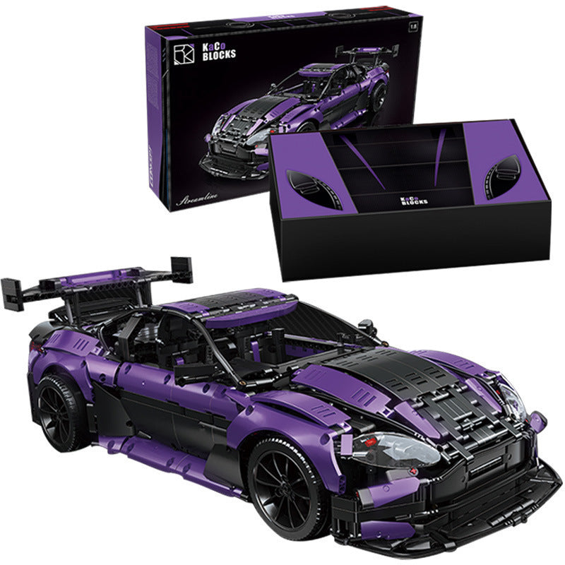 GT3 Track Car 1:8 Building Blocks, 3850 Pieces - Purple