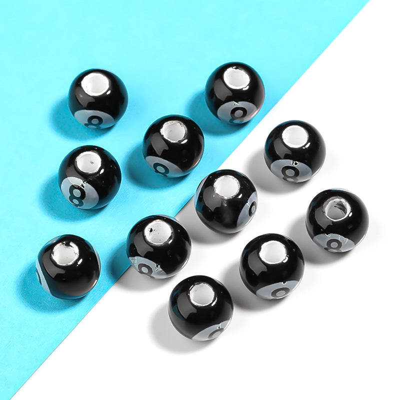 Ceramic Black 8-Ball Beads (20pcs) – 8/10/12 mm