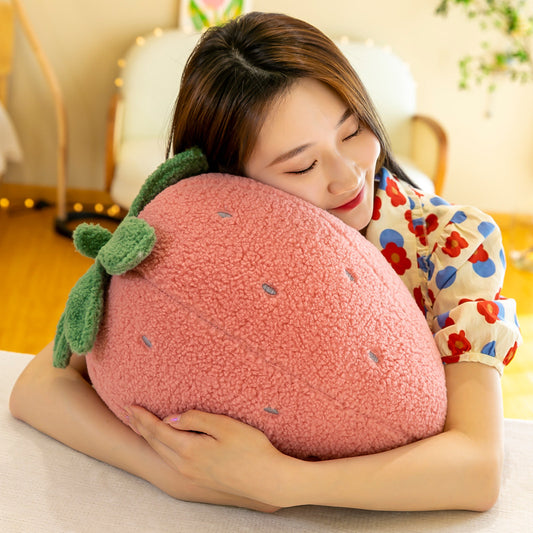 Fruit Plush Pillow – Pineapple 55 cm, Strawberry 50 cm, Orange 40 cm