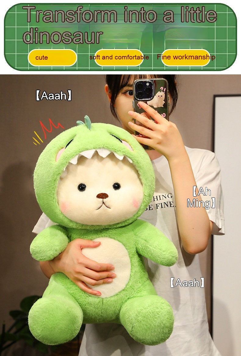 Transforming Dinosaur Bear Plush – Sleeping Pillow (28/40/50/65 cm)