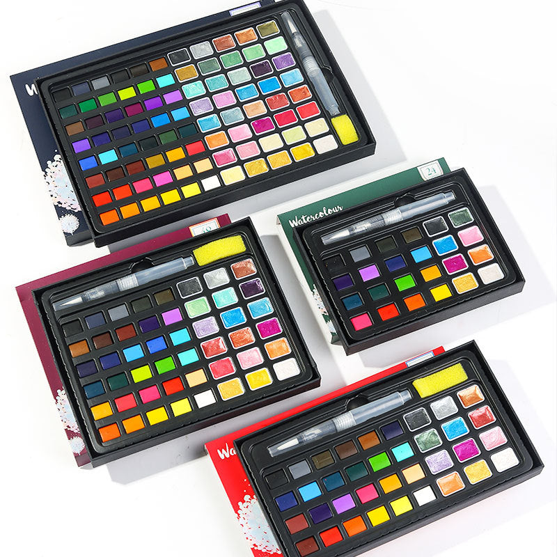 Kids Watercolor Paint Set – 24 to 88 Colors Boxed with Water Brush