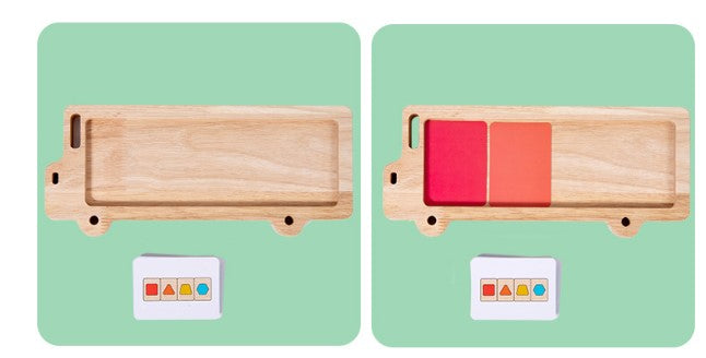 Wooden Color & Shape Logic Puzzle – Slide & Match (Ages 4–6)