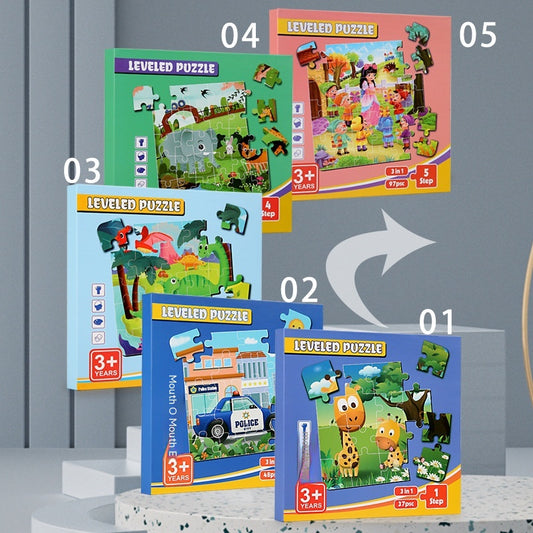 Magnetic Puzzle Book for Kids – 3-in-1 Leveled Sets (10 Themes)