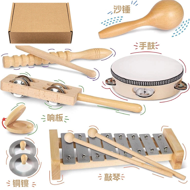 Wooden Kids Percussion Instrument Set – 8 to 13 Piece Classroom Kit
