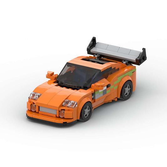 MK4 Supra-Style Speed Series Sports Car Building Blocks, Orange or Black