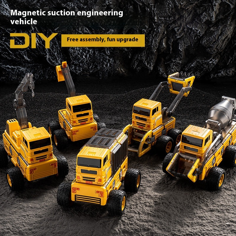 Magnetic Construction Truck Building Set for Kids (48, 49, 71 pcs)