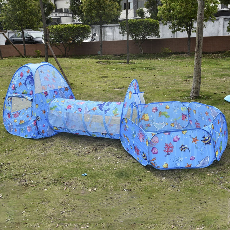 Underwater World 3-in-1 Kids Play Tent, Tunnel and Ball Pool