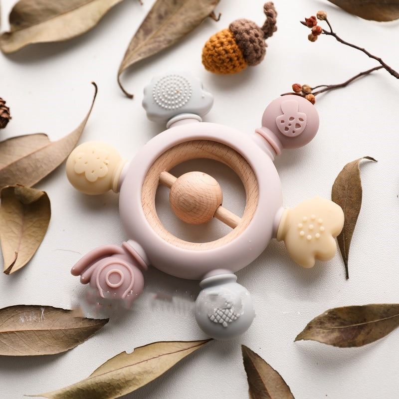 Silicone Ring Teether Rattle for Babies – Easy Grip, 6+ Months