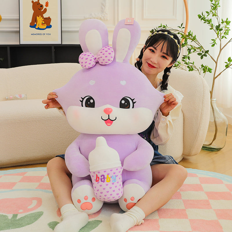 Milk Bottle Bunny Plush - Cute Gift in 45-85 cm Sizes