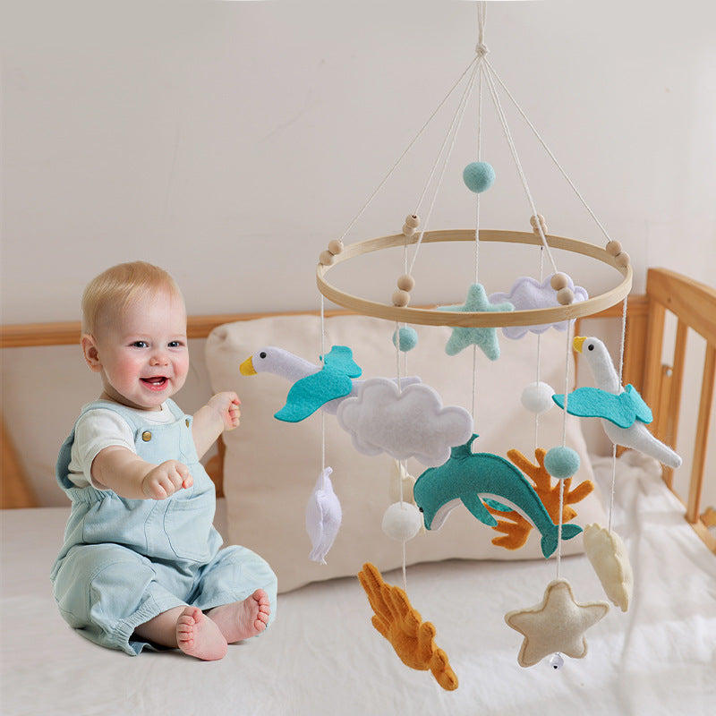 Soft Felt Ocean Baby Crib Mobile with Whales & Clouds