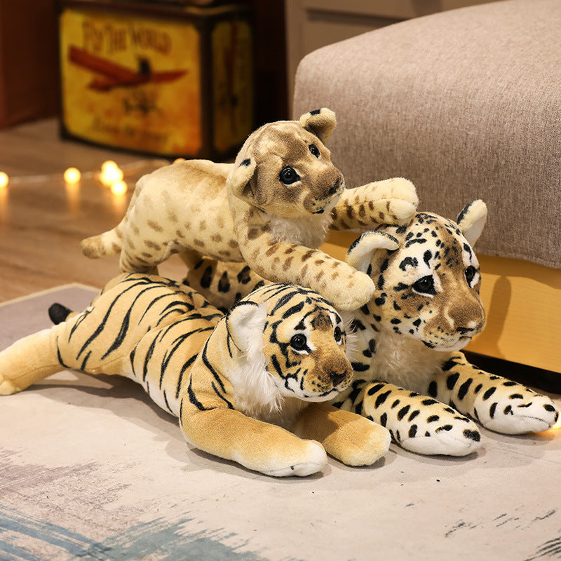Realistic Tiger, Leopard and Lion Plush Toys – 38/48/58 cm