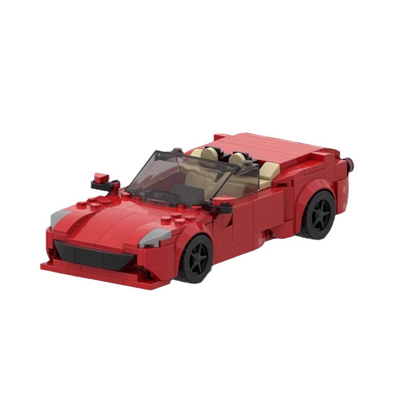 Red Convertible Sports Car MOC Building Blocks Model - 256 pcs