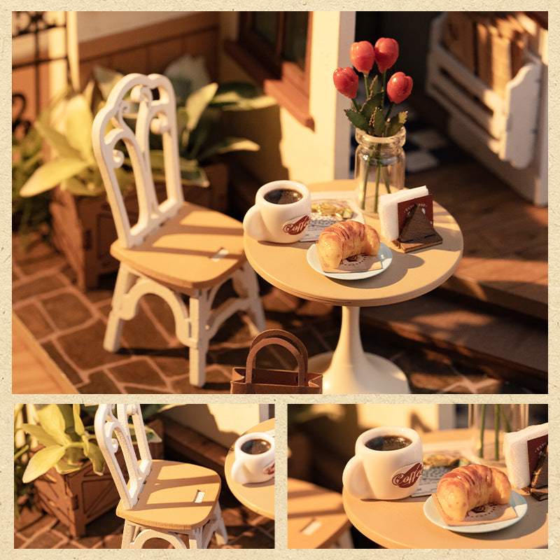 No.17 Café Coffee Shop DIY Wooden Miniature House Kit (DG162)