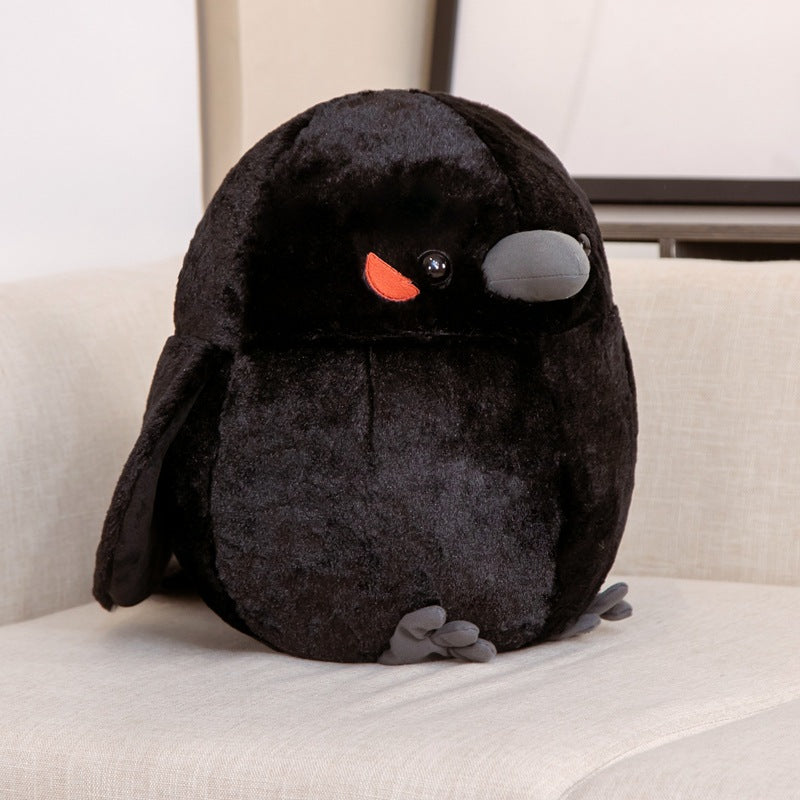 Cute Spherical Sparrow & Crow Plush Cushion Pillow (35/40 cm)