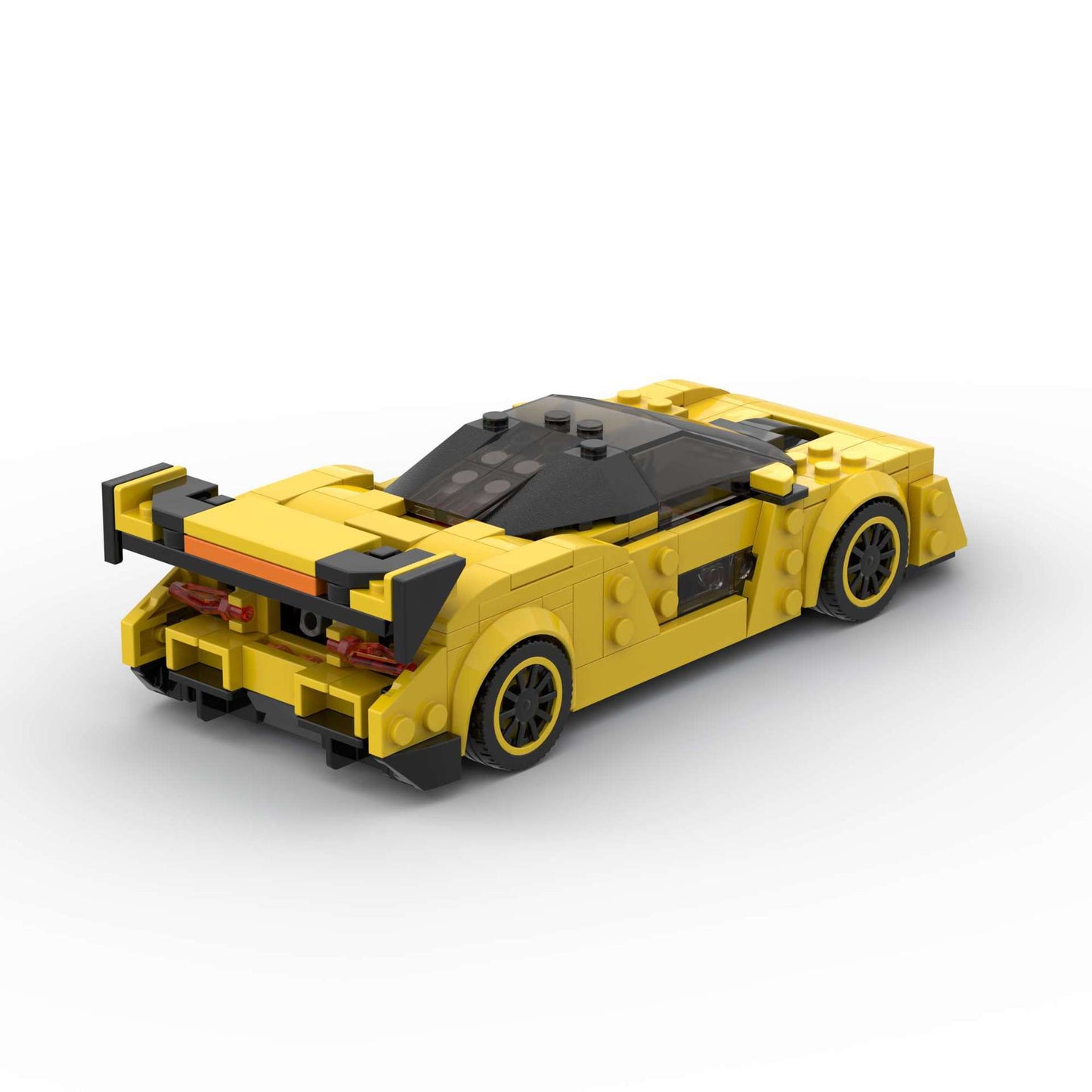 Yellow Track Supercar 8-Stud Building Blocks (16.8×7.3×4.4 cm)