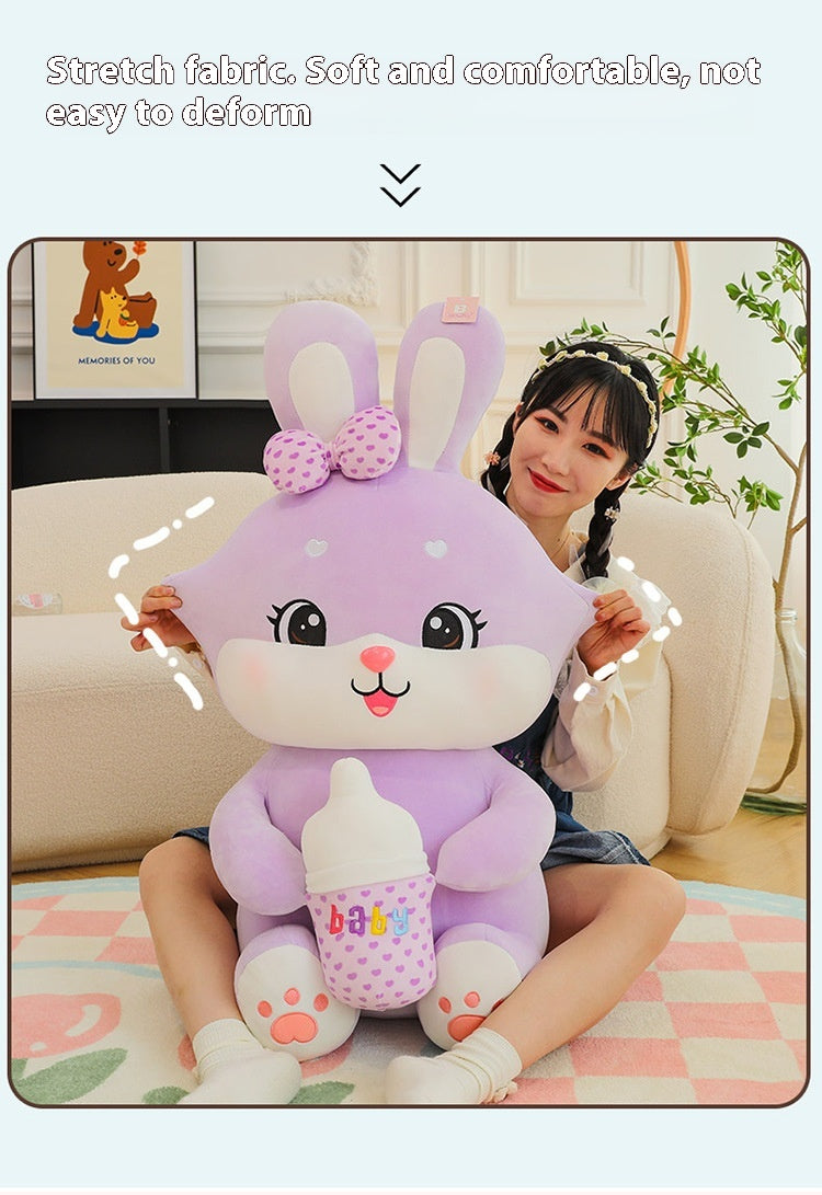 Milk Bottle Bunny Plush - Cute Gift in 45-85 cm Sizes