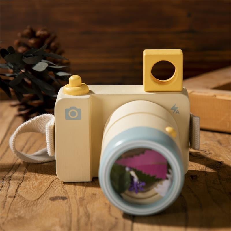 Wooden Kaleidoscope Camera Toy for Pretend Photography