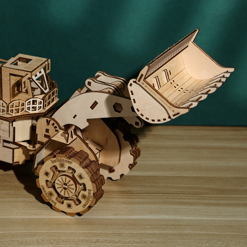 3D Wooden Puzzle – Wooden Forklift - DIY Model Kit