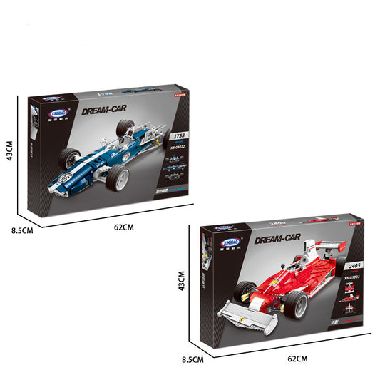 Blue Sonic F1-Style Brick Racer with Cockpit Detail (1758 pcs)