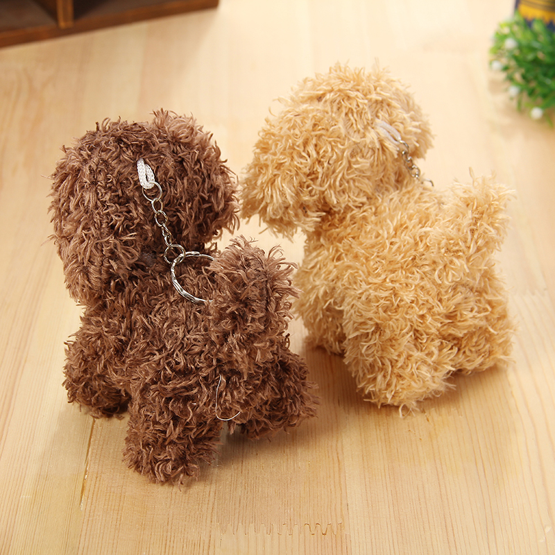 Mini Teddy Dog Plush Keychain Pendant, 10 cm