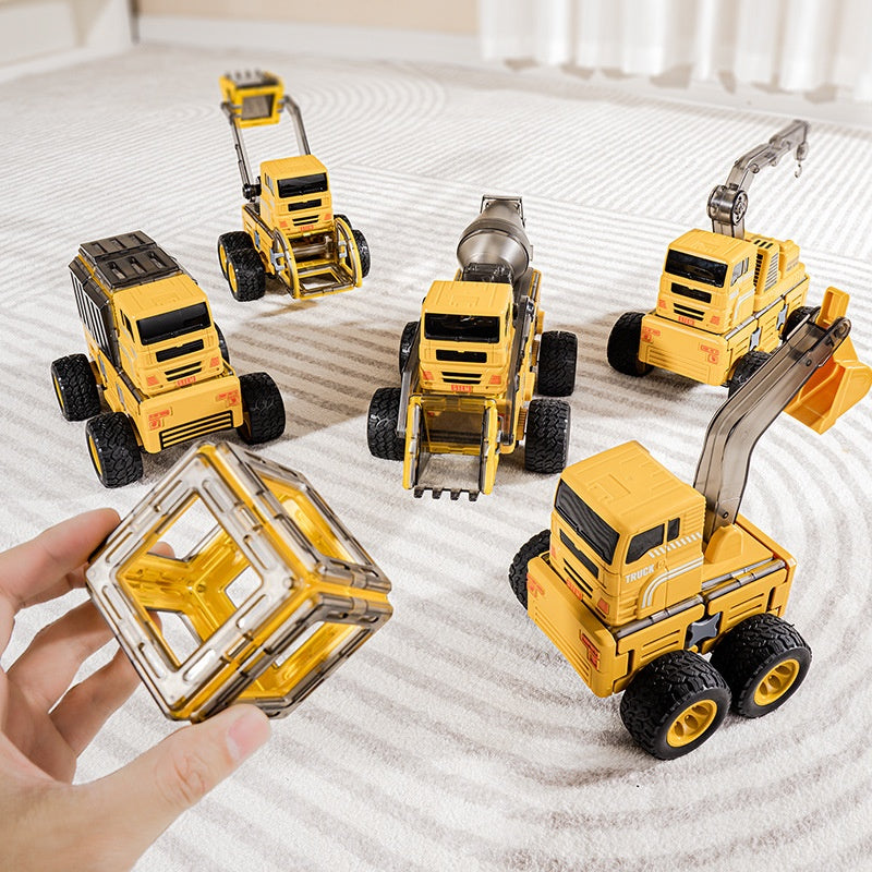 Magnetic Construction Truck Building Set for Kids (48, 49, 71 pcs)