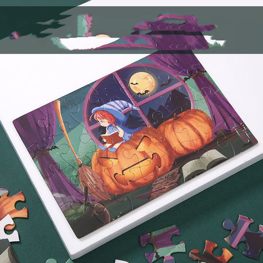 Halloween Castle Paper Jigsaw Set – 6 Models, 20×14 cm