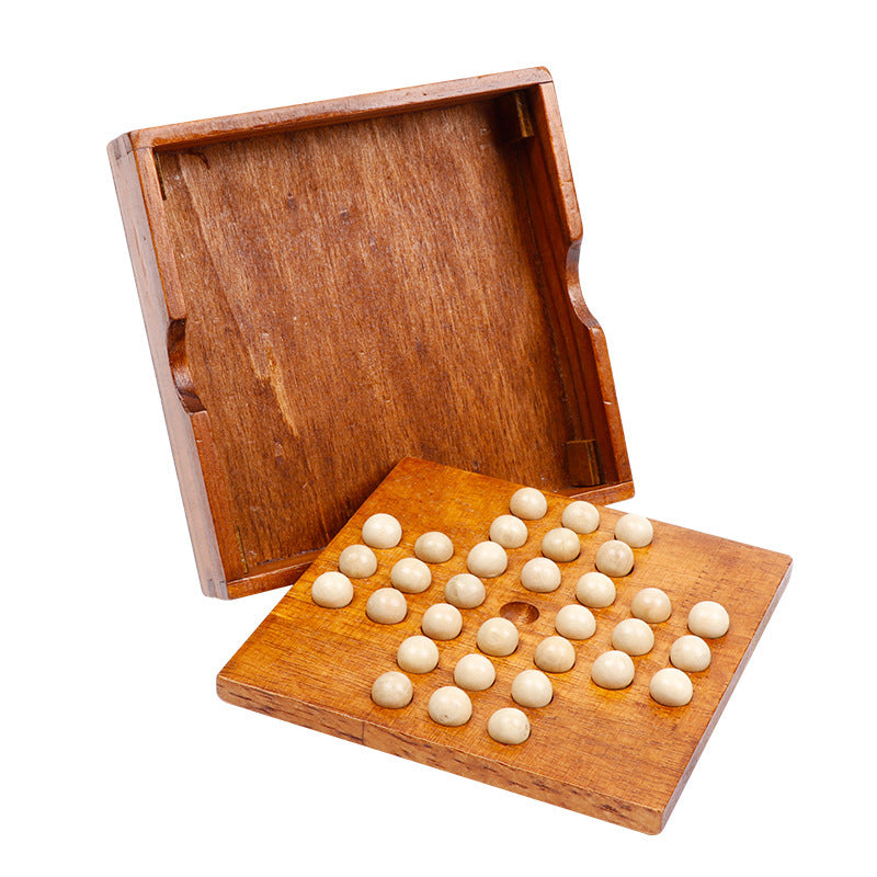 Peg Solitaire Wooden Brain Teaser – Classic Logic Puzzle