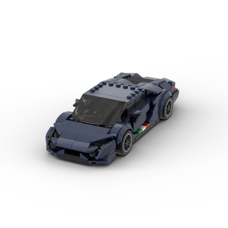 GT Supercar-Style Sports Car Building Blocks, 360 pcs (Navy Blue)