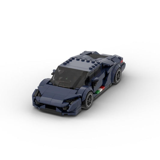 GT Supercar-Style Sports Car Building Blocks, 360 pcs (Navy Blue)
