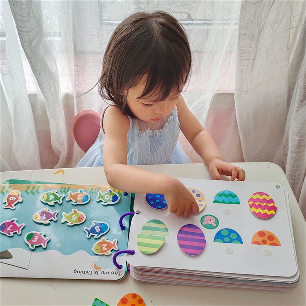 Montessori Quiet Book – My First Busy Paste Book (5/10/15 Themes)