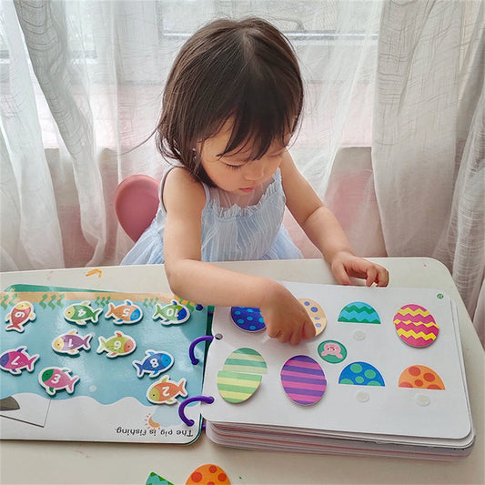 Montessori Quiet Book – My First Busy Paste Book (5/10/15 Themes)