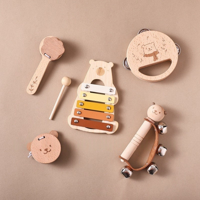 Wooden Orff Instrument Set for Kids – Little Bear Percussion Collection