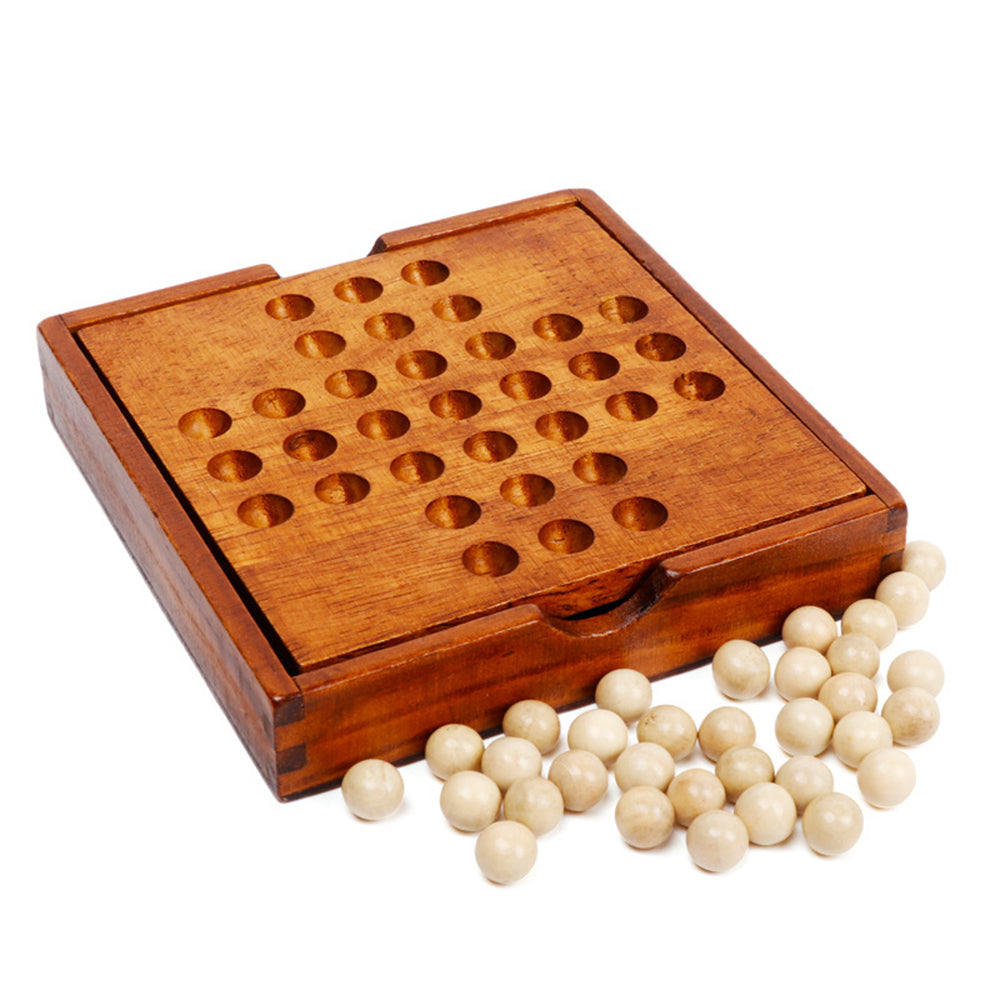 Peg Solitaire Wooden Brain Teaser – Classic Logic Puzzle