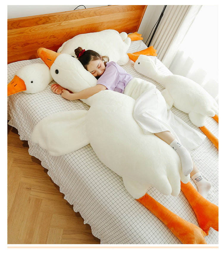Giant White Goose Plush Body Pillow, 50 to 190 cm