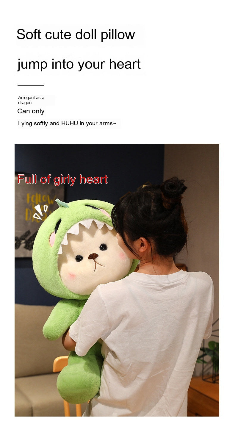 Transforming Dinosaur Bear Plush – Sleeping Pillow (28/40/50/65 cm)