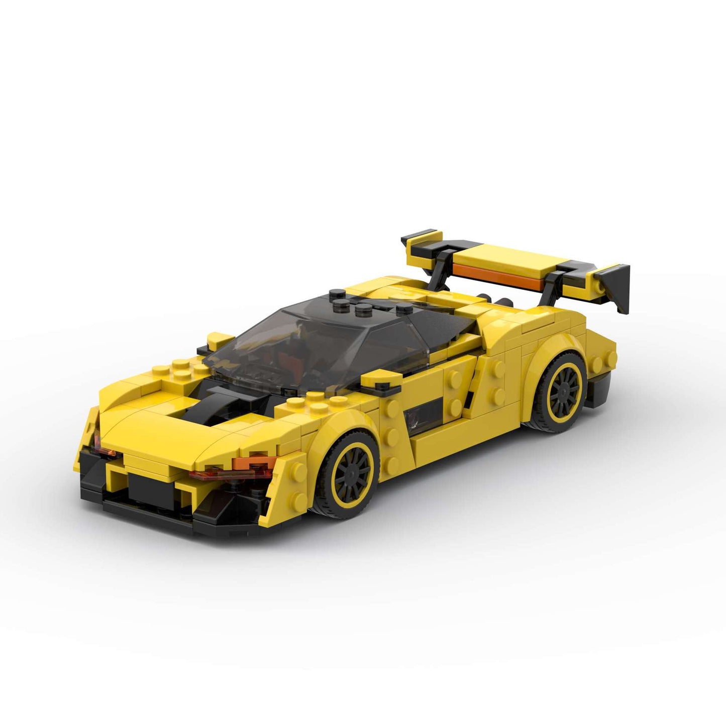 Yellow Track Supercar 8-Stud Building Blocks (16.8×7.3×4.4 cm)